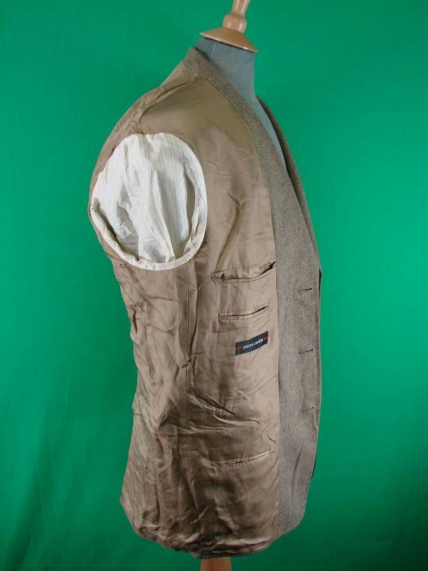 SUPERB PURE WOOL PIERRE CARDIN LIGHT BROWN TWEED JACKET 41 INCH