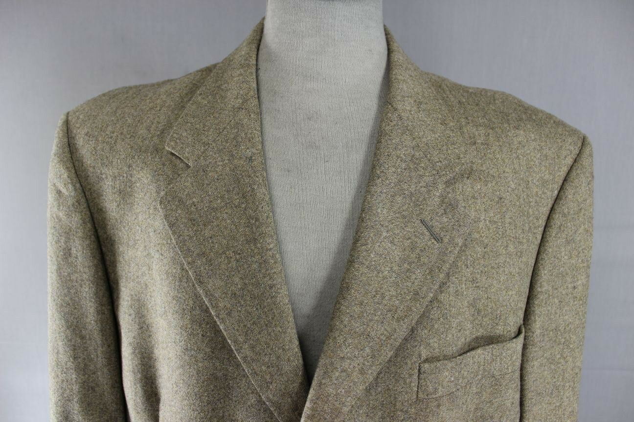 SUPERB PURE WOOL PIERRE CARDIN LIGHT BROWN TWEED JACKET 41 INCH