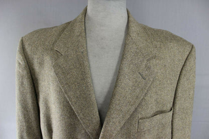 SUPERB PURE WOOL PIERRE CARDIN LIGHT BROWN TWEED JACKET 41 INCH
