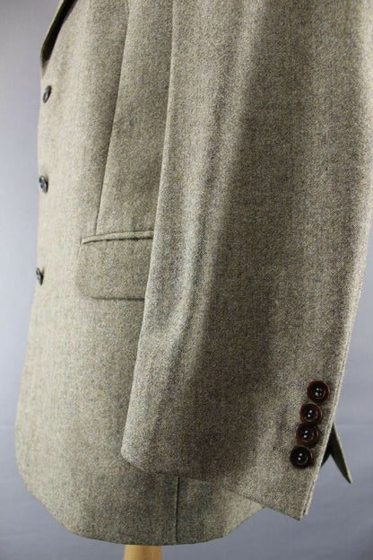 SUPERB PURE WOOL PIERRE CARDIN LIGHT BROWN TWEED JACKET 41 INCH