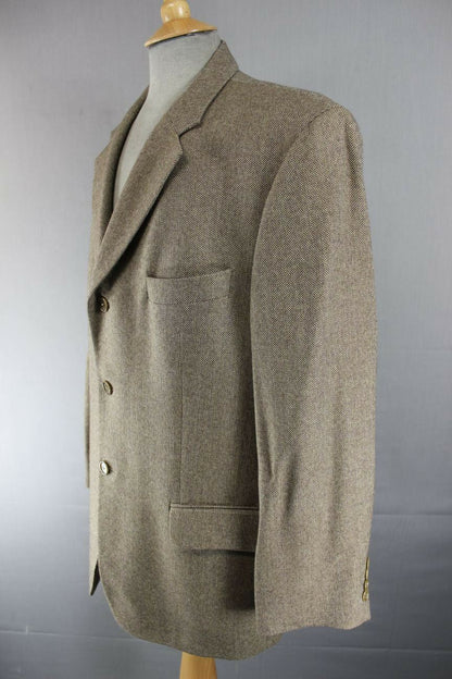 MARKS & SPENCER ITALIAN DARK BEIGE WOOL/CASHMERE JACKET 44 INCH (SHORT FIT)