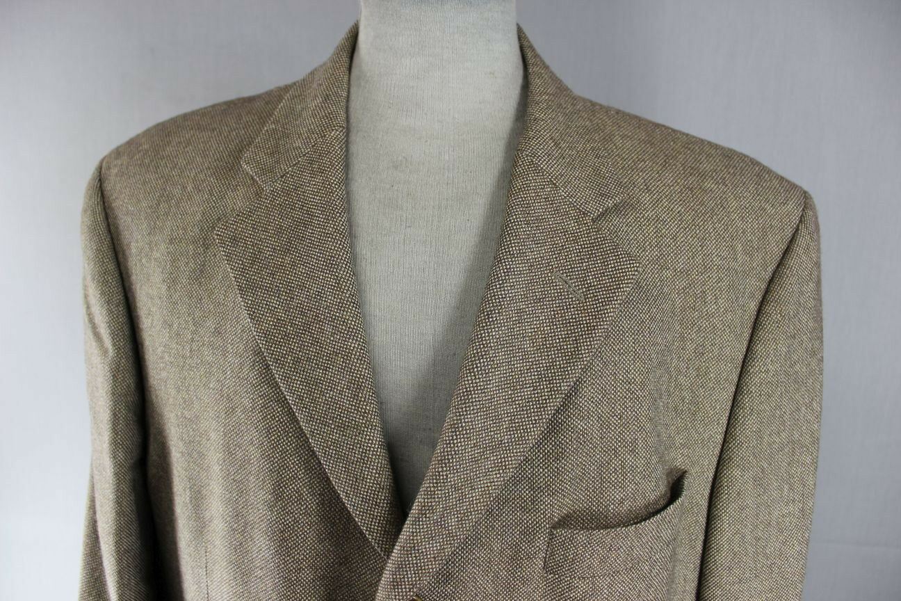 MARKS & SPENCER ITALIAN DARK BEIGE WOOL/CASHMERE JACKET 44 INCH (SHORT FIT)