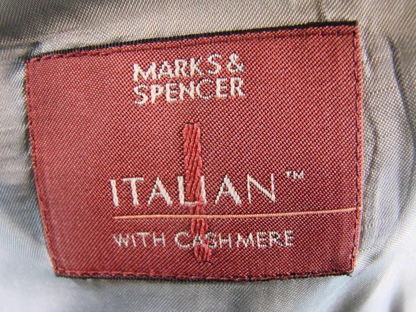 MARKS & SPENCER ITALIAN DARK BEIGE WOOL/CASHMERE JACKET 44 INCH (SHORT FIT)