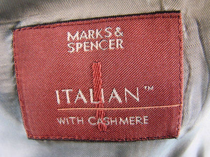 MARKS & SPENCER ITALIAN DARK BEIGE WOOL/CASHMERE JACKET 44 INCH (SHORT FIT)