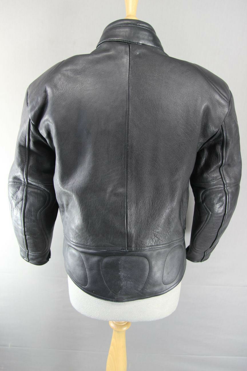 BRITISH DESIGNED & STYLED RHINO COWHIDE LEATHER BIKER JACKET WITH ARMOUR SIZE 14