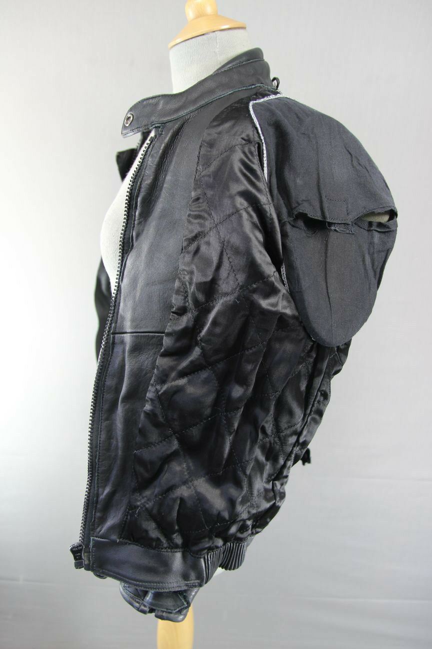 BRITISH DESIGNED & STYLED RHINO COWHIDE LEATHER BIKER JACKET WITH ARMOUR SIZE 14