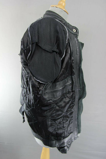 BRITISH DESIGNED & STYLED RHINO COWHIDE LEATHER BIKER JACKET WITH ARMOUR SIZE 14
