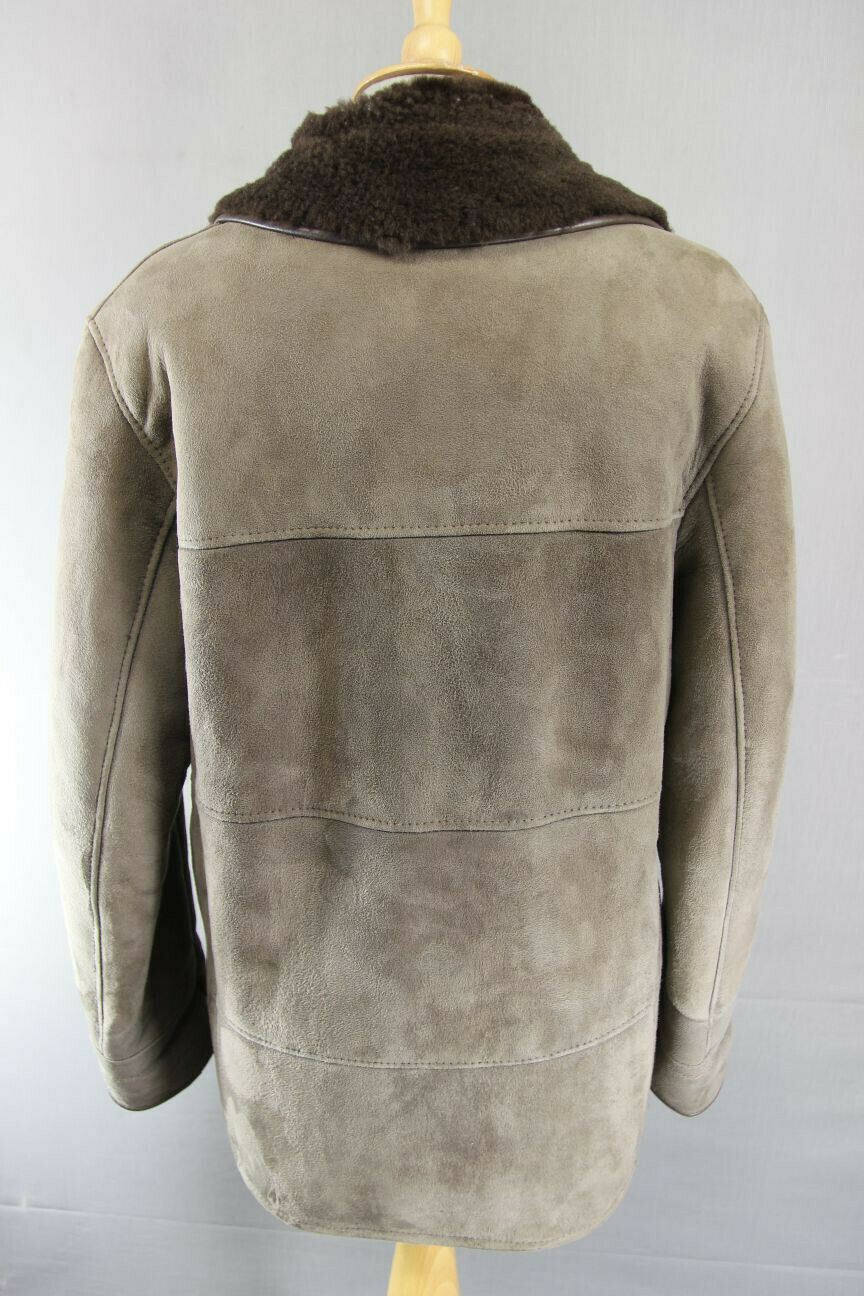 VINTAGE 1970's SKINFLAIR LIGHT BROWN SUEDE LEATHER SHEEPSKIN LINED COAT SIZE 12
