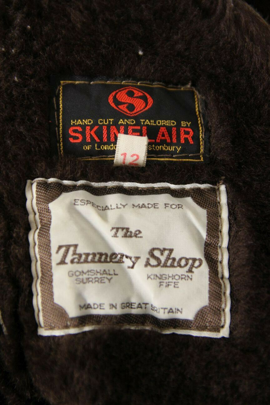 VINTAGE 1970's SKINFLAIR LIGHT BROWN SUEDE LEATHER SHEEPSKIN LINED COAT SIZE 12