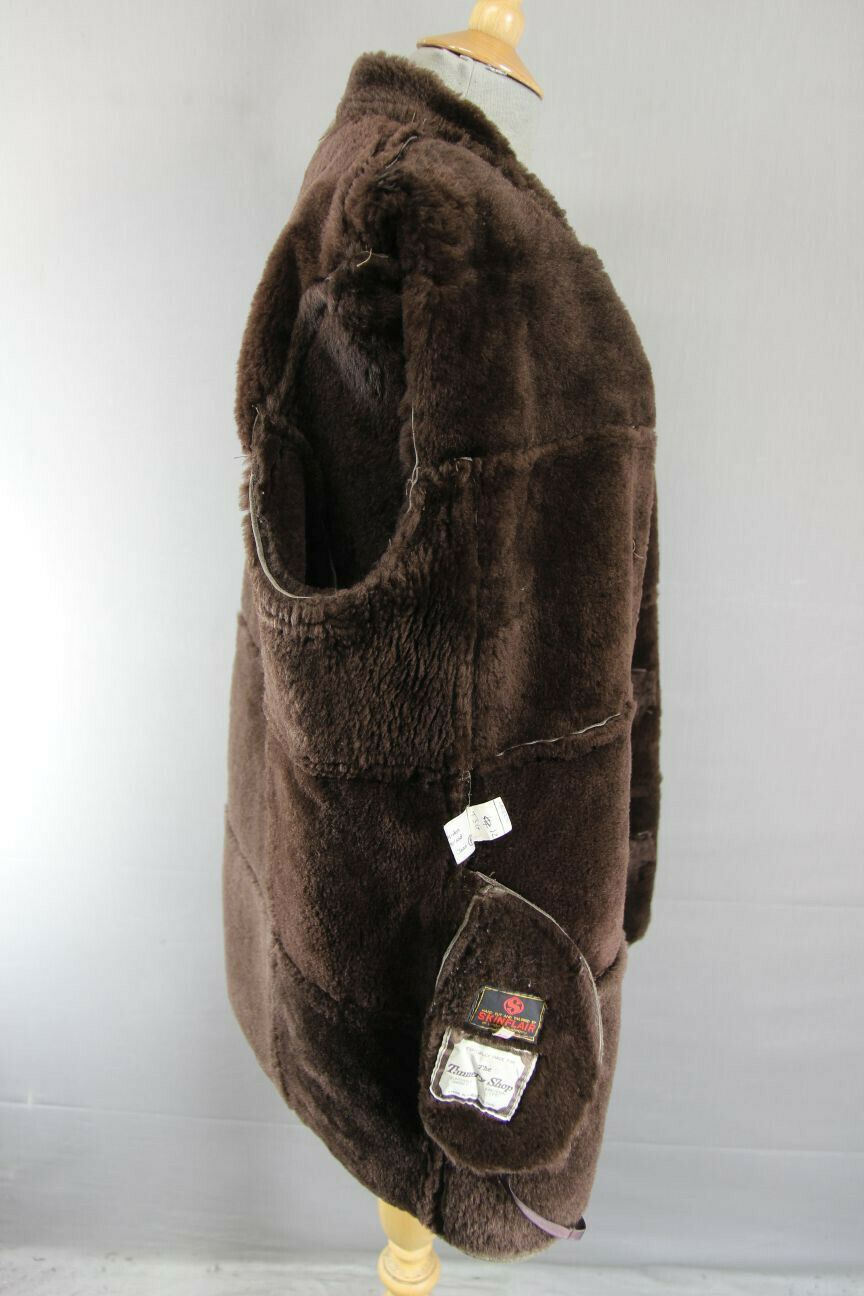 VINTAGE 1970's SKINFLAIR LIGHT BROWN SUEDE LEATHER SHEEPSKIN LINED COAT SIZE 12