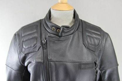 CLASSIC BRITISH MADE SPORTEX DOLOMITE BLACK LEATHER BIKER JACKET 38 INCH