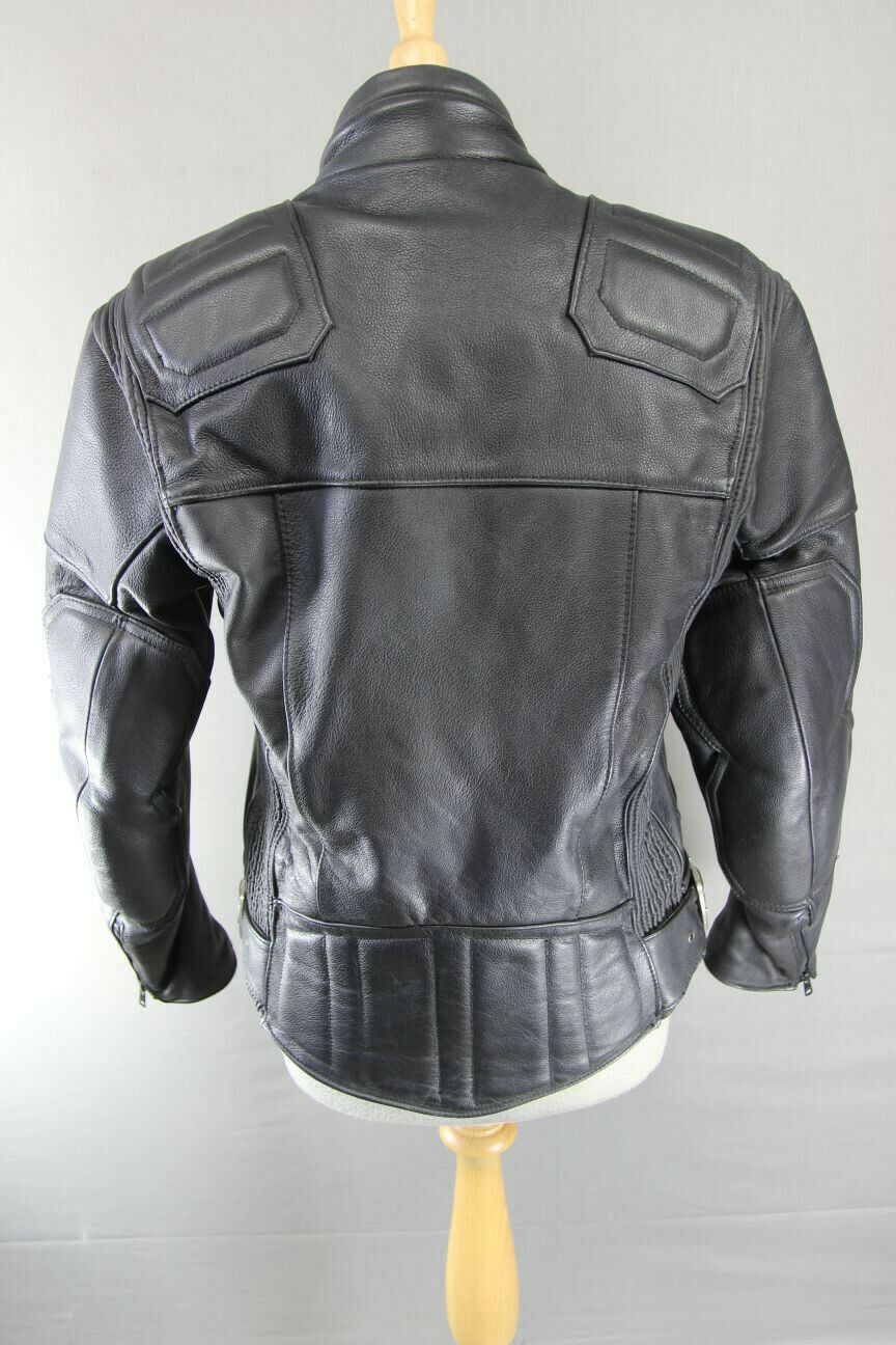 CLASSIC BRITISH MADE SPORTEX DOLOMITE BLACK LEATHER BIKER JACKET 38 INCH