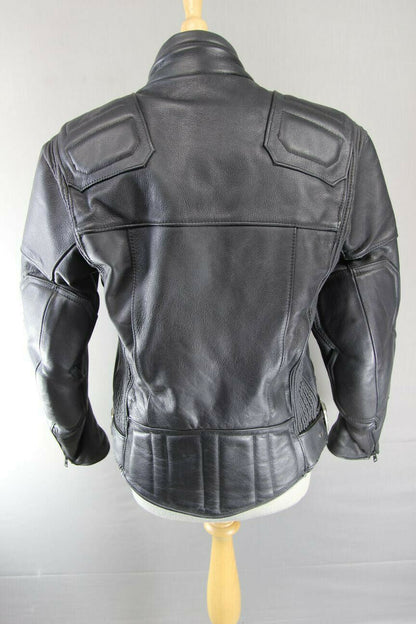CLASSIC BRITISH MADE SPORTEX DOLOMITE BLACK LEATHER BIKER JACKET 38 INCH