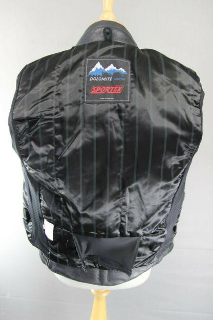 CLASSIC BRITISH MADE SPORTEX DOLOMITE BLACK LEATHER BIKER JACKET 38 INCH