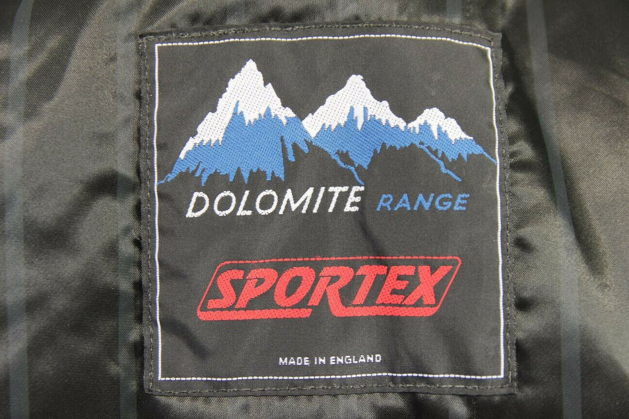 CLASSIC BRITISH MADE SPORTEX DOLOMITE BLACK LEATHER BIKER JACKET 38 INCH