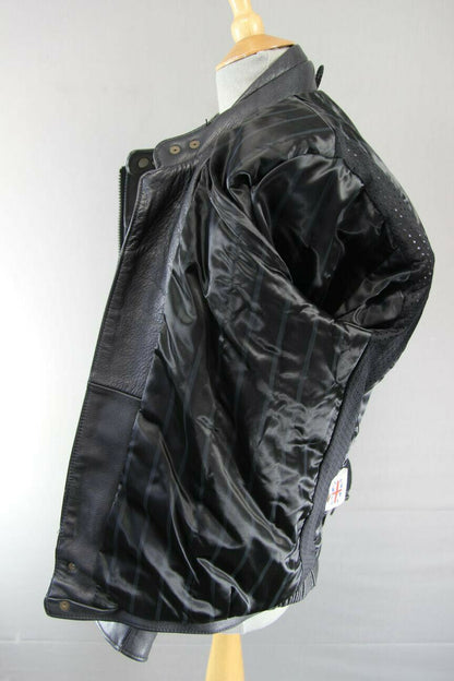 CLASSIC BRITISH MADE SPORTEX DOLOMITE BLACK LEATHER BIKER JACKET 38 INCH