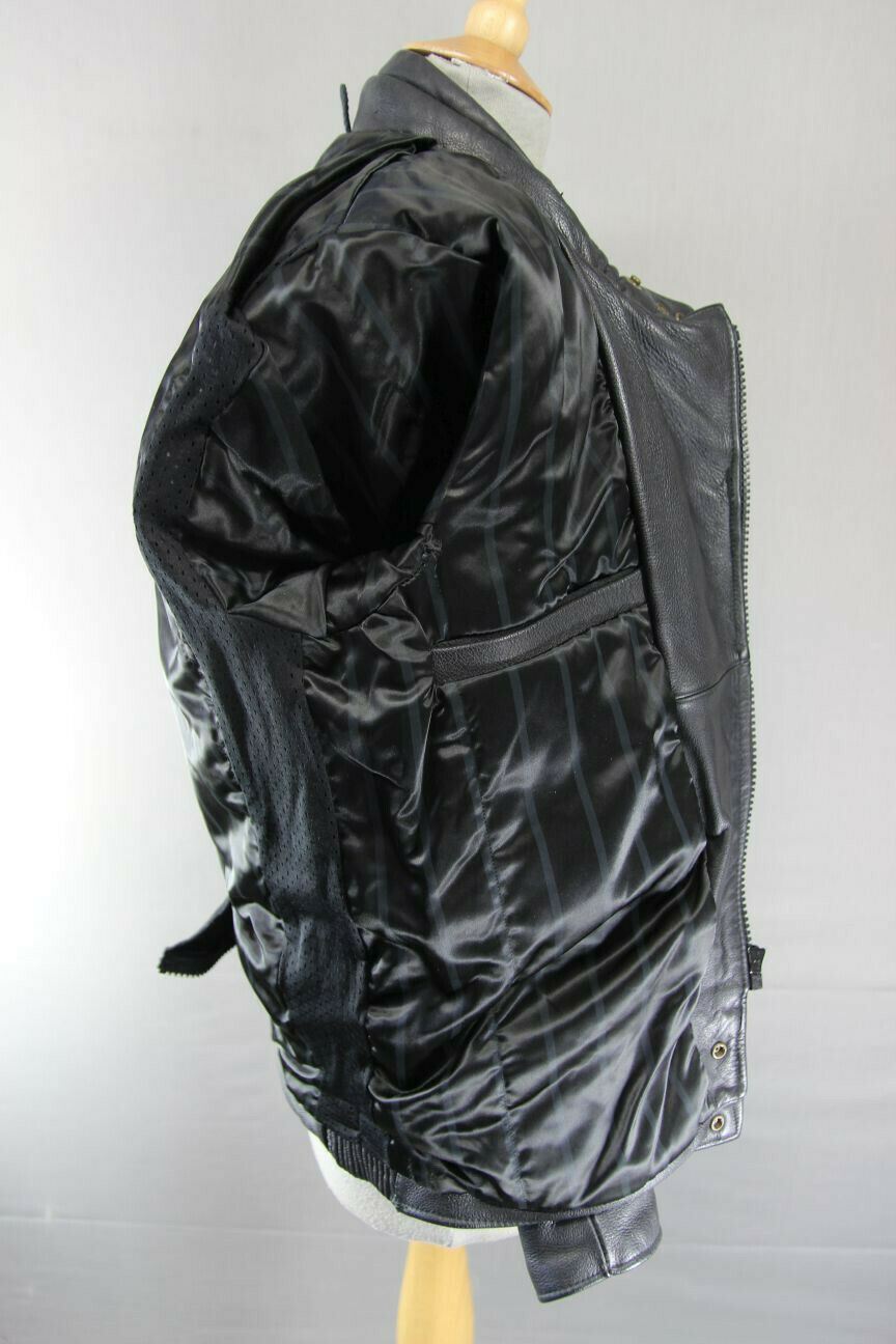 CLASSIC BRITISH MADE SPORTEX DOLOMITE BLACK LEATHER BIKER JACKET 38 INCH