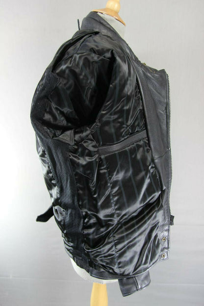 CLASSIC BRITISH MADE SPORTEX DOLOMITE BLACK LEATHER BIKER JACKET 38 INCH