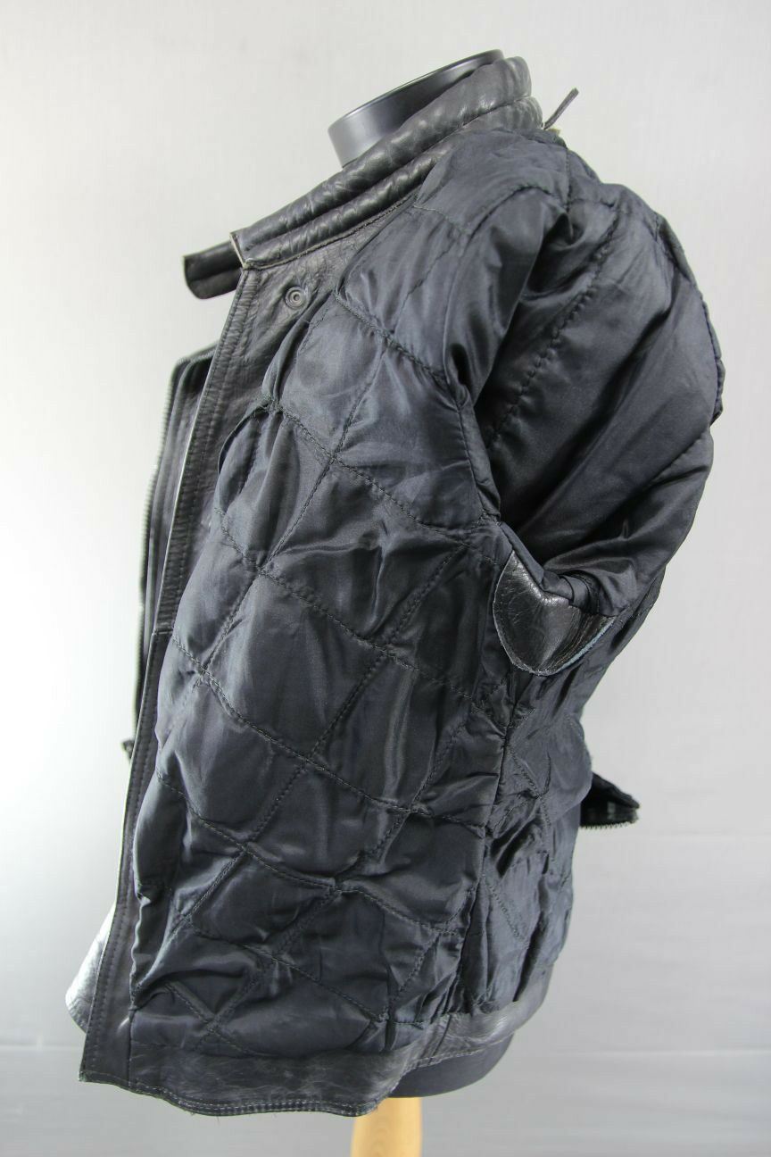 CLASSIC BLACK JT'S LEATHER BIKER JACKET 36 INCH