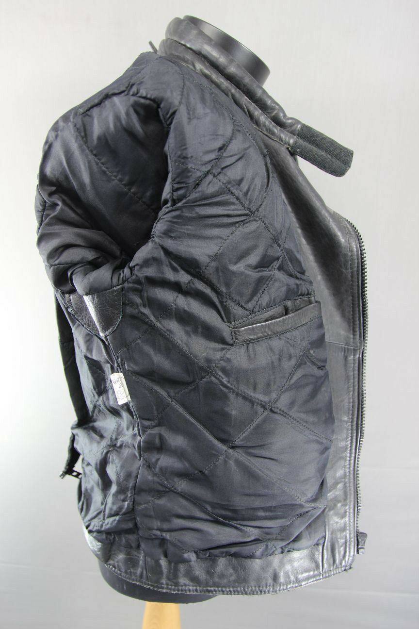 CLASSIC BLACK JT'S LEATHER BIKER JACKET 36 INCH