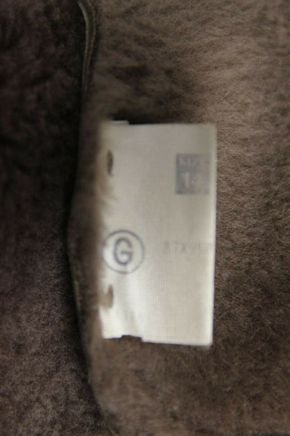 CLASSIC VINTAGE 1970's LIGHT BROWN SUEDE LEATHER SHEEPSKIN LINED COAT: SIZE 14