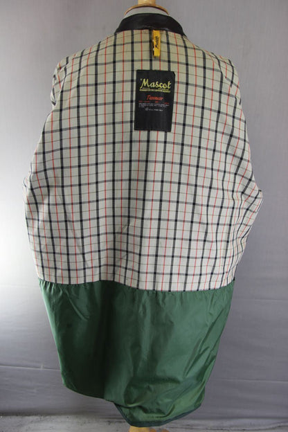 MASCOT 'TAMAR' BRITISH MADE LEATHER TRIMMED GREEN WATERPROOF COAT LARGE/44 INCH