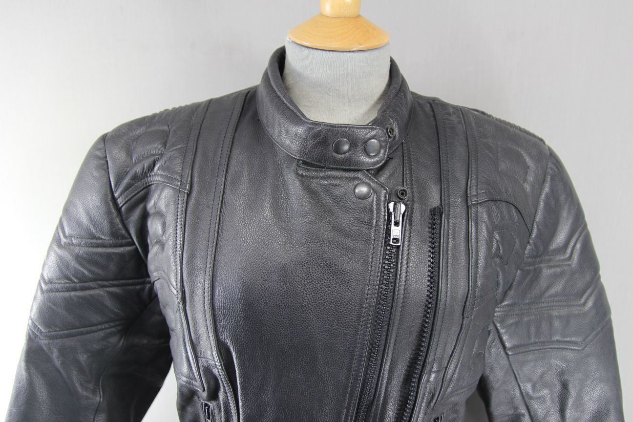 CLASSIC BLACK ACE LEATHERS BIKER JACKET SIZE 18/36 INCH