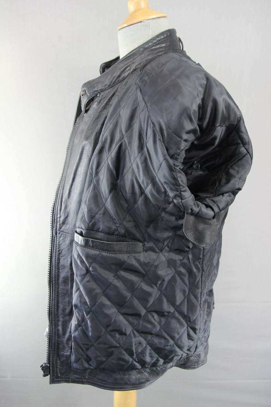 CLASSIC BLACK ACE LEATHERS BIKER JACKET SIZE 18/36 INCH