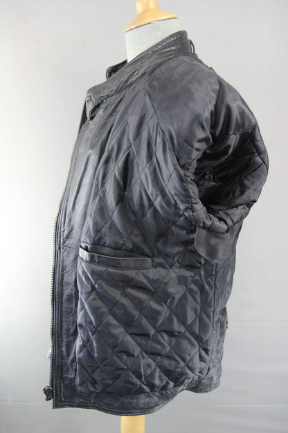 CLASSIC BLACK ACE LEATHERS BIKER JACKET SIZE 18/36 INCH