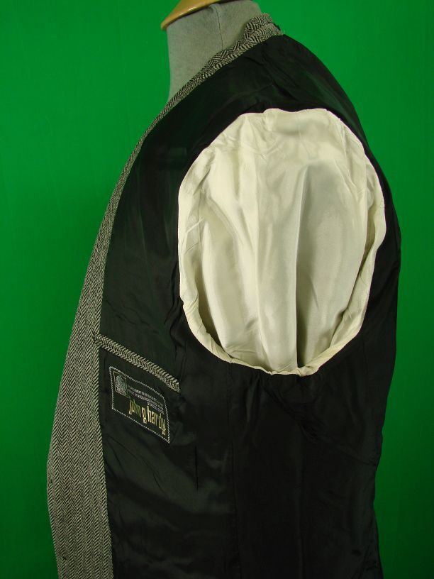 CLASSIC BRITISH MADE JOHN G.HARDY PURE WOOL GREY HERRINGBONE TWEED JACKET 44 IN