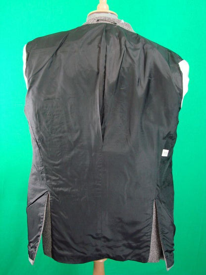 CLASSIC BRITISH MADE JOHN G.HARDY PURE WOOL GREY HERRINGBONE TWEED JACKET 44 IN