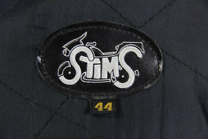 GREY, BLACK, WHITE & RED STIMS LEATHER BIKER JACKET 44 INCH