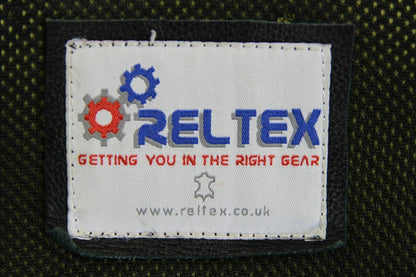 RELTEX BLACK, GREY, WHITE & SILVER LEATHER BIKER JACKET WITH CE ARMOUR 42 INCH