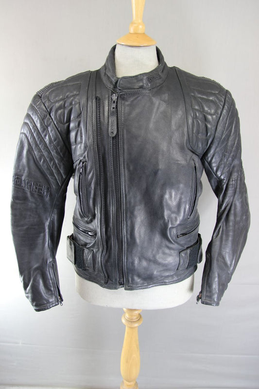FIELDSHEER CLASSIC BLACK LEATHER BIKER JACKET 42 INCH