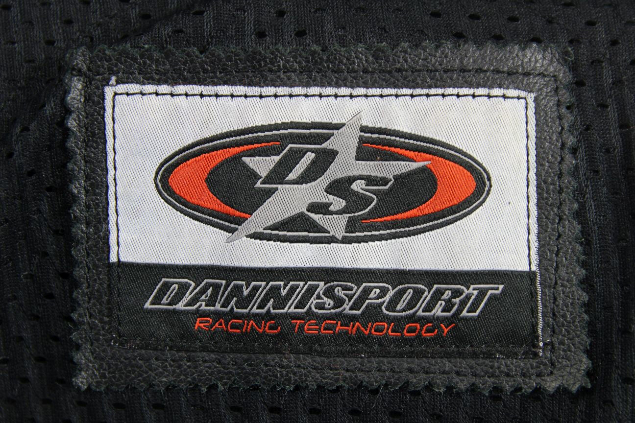 CLASSIC DANNISPORT BLACK LEATHER BIKER JACKET SIZE 12