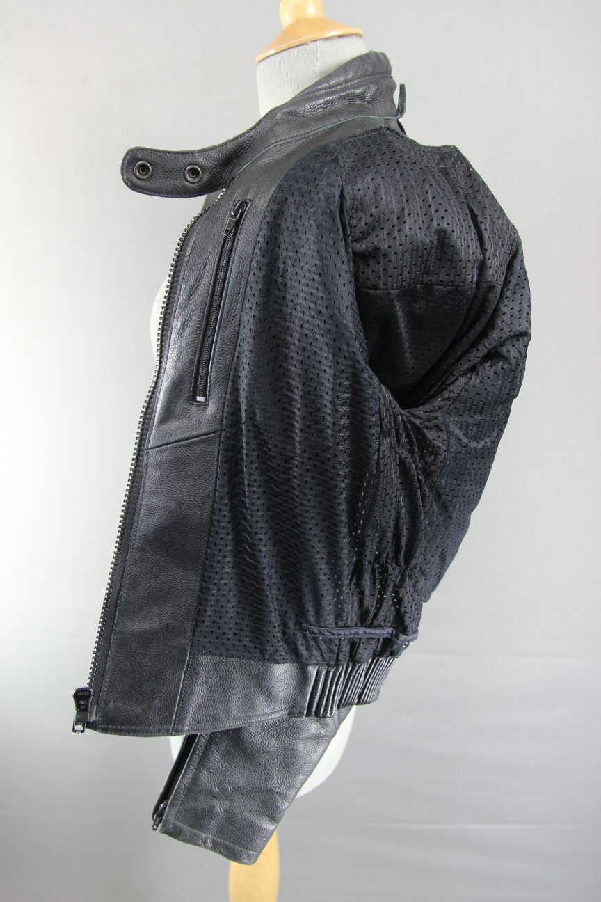 CLASSIC DANNISPORT BLACK LEATHER BIKER JACKET SIZE 12