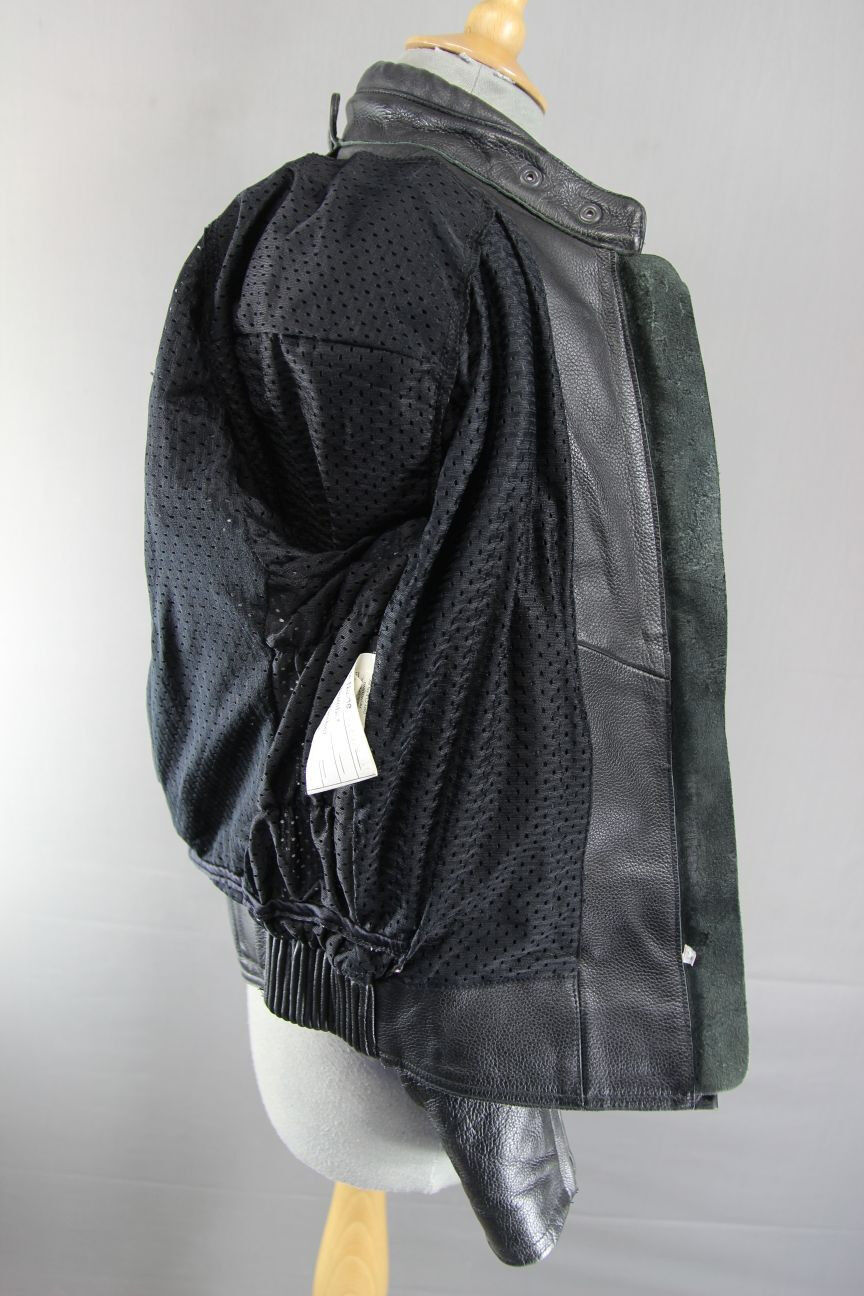 CLASSIC DANNISPORT BLACK LEATHER BIKER JACKET SIZE 12