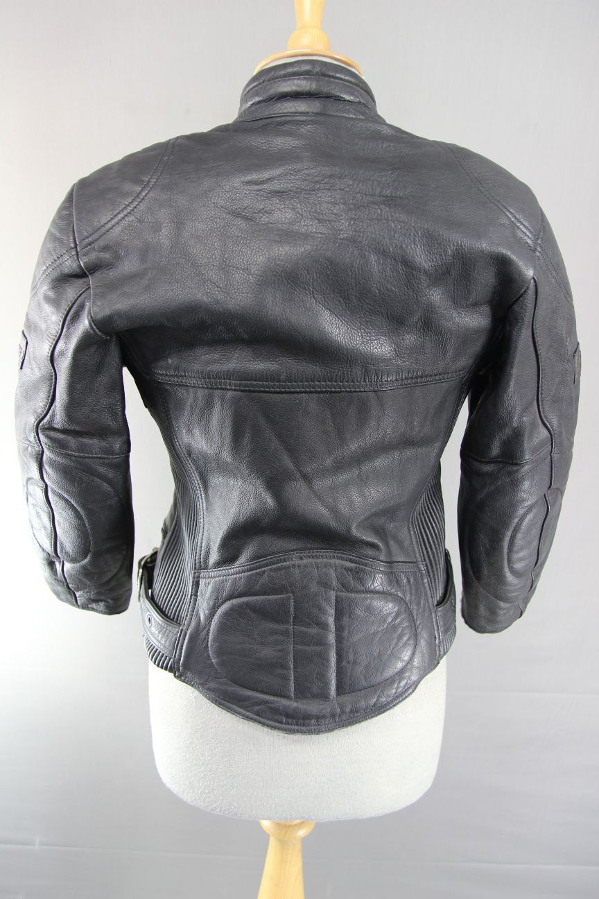 CLASSIC BELSTAFF BLACK LEATHER BIKER JACKET SIZE 10