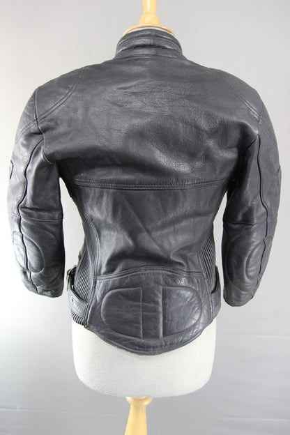 CLASSIC BELSTAFF BLACK LEATHER BIKER JACKET SIZE 10