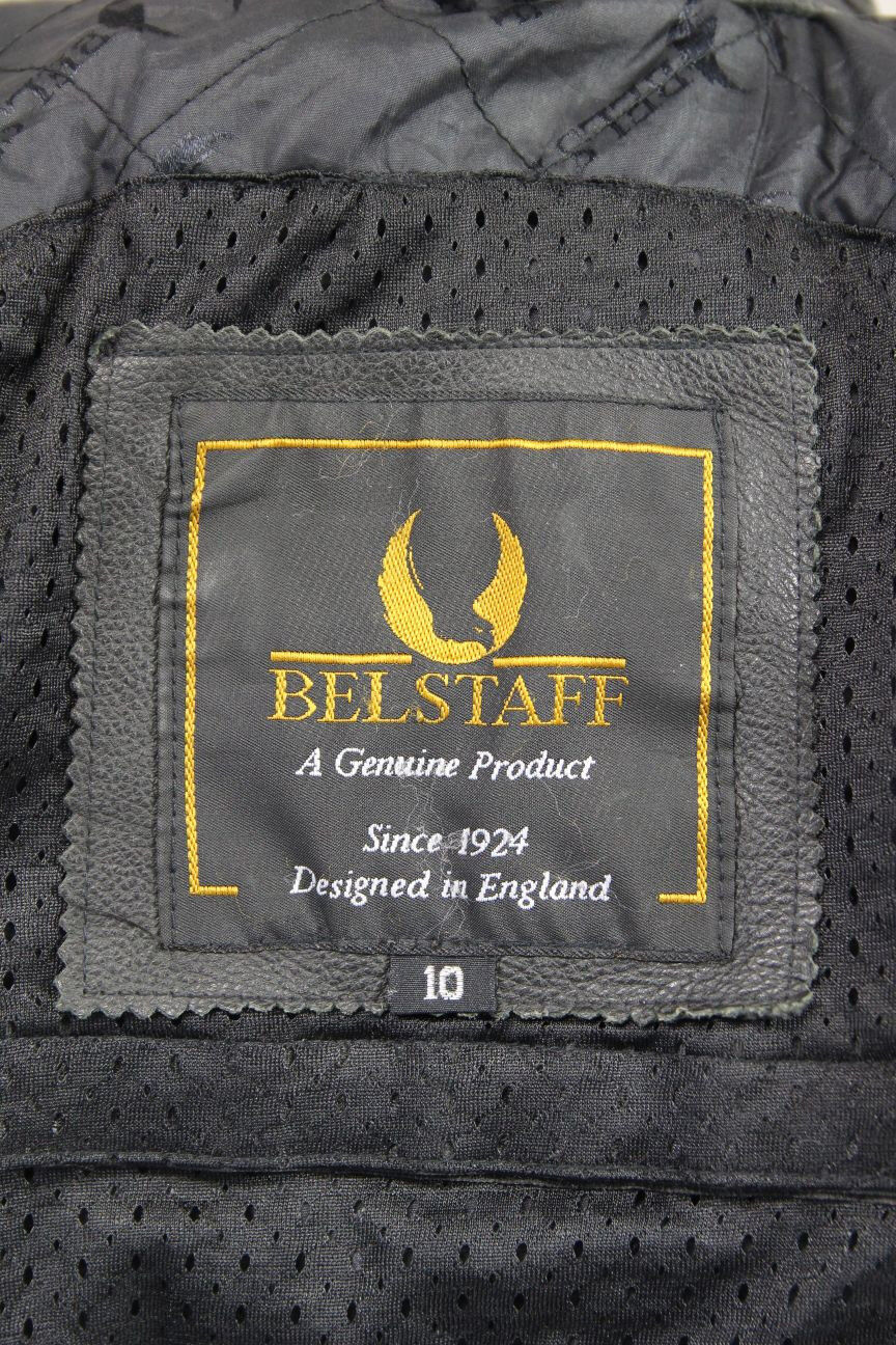 CLASSIC BELSTAFF BLACK LEATHER BIKER JACKET SIZE 10
