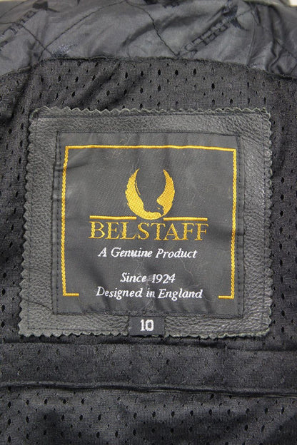 CLASSIC BELSTAFF BLACK LEATHER BIKER JACKET SIZE 10