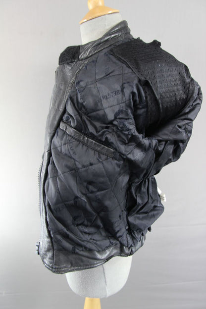 CLASSIC BELSTAFF BLACK LEATHER BIKER JACKET SIZE 10