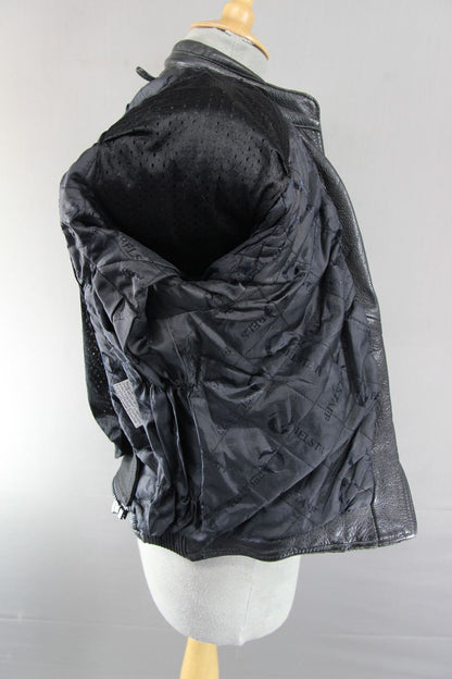 CLASSIC BELSTAFF BLACK LEATHER BIKER JACKET SIZE 10