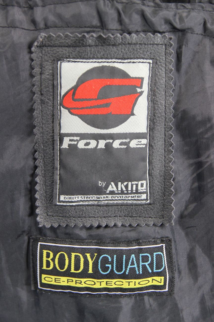 CLASSIC AKITO G FORCE BLACK LEATHER BIKER JACKET SIZE 14
