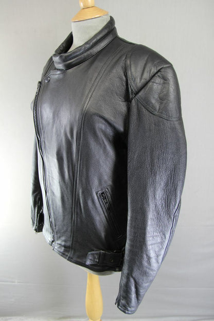 DYNAMIC LEATHERS CLASSIC BLACK BIKER JACKET 38 INCH