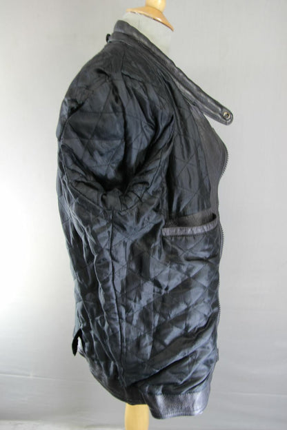 DYNAMIC LEATHERS CLASSIC BLACK BIKER JACKET 38 INCH