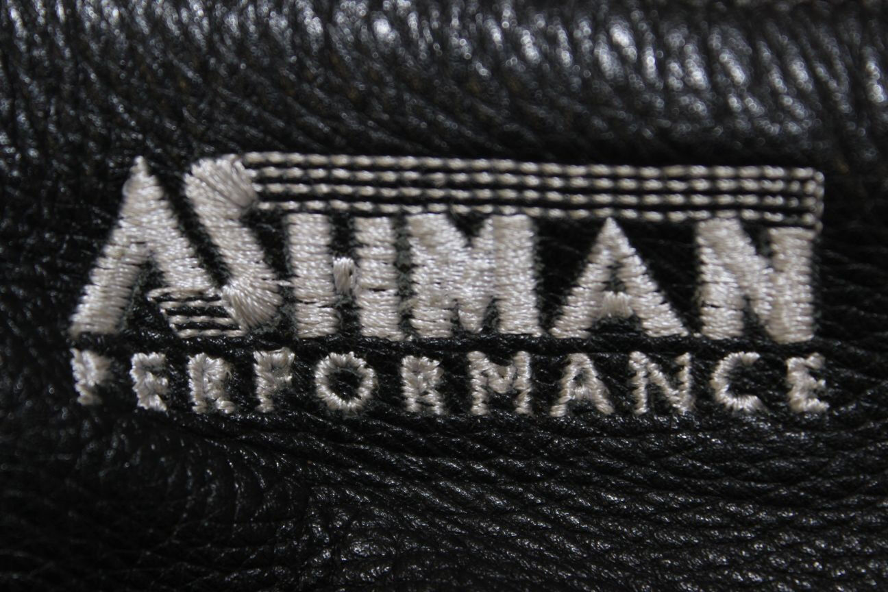 ASHMAN BLACK COWHIDE LEATHER BIKER TROUSERS SIZE 12 - WAIST 30IN/INSIDE LEG 30IN