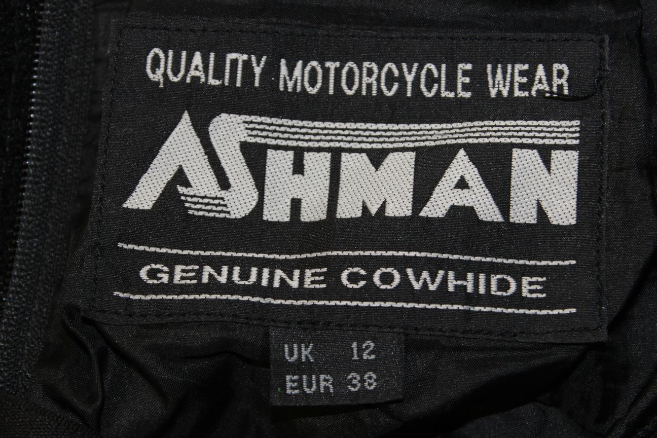 ASHMAN BLACK COWHIDE LEATHER BIKER TROUSERS SIZE 12 - WAIST 30IN/INSIDE LEG 30IN