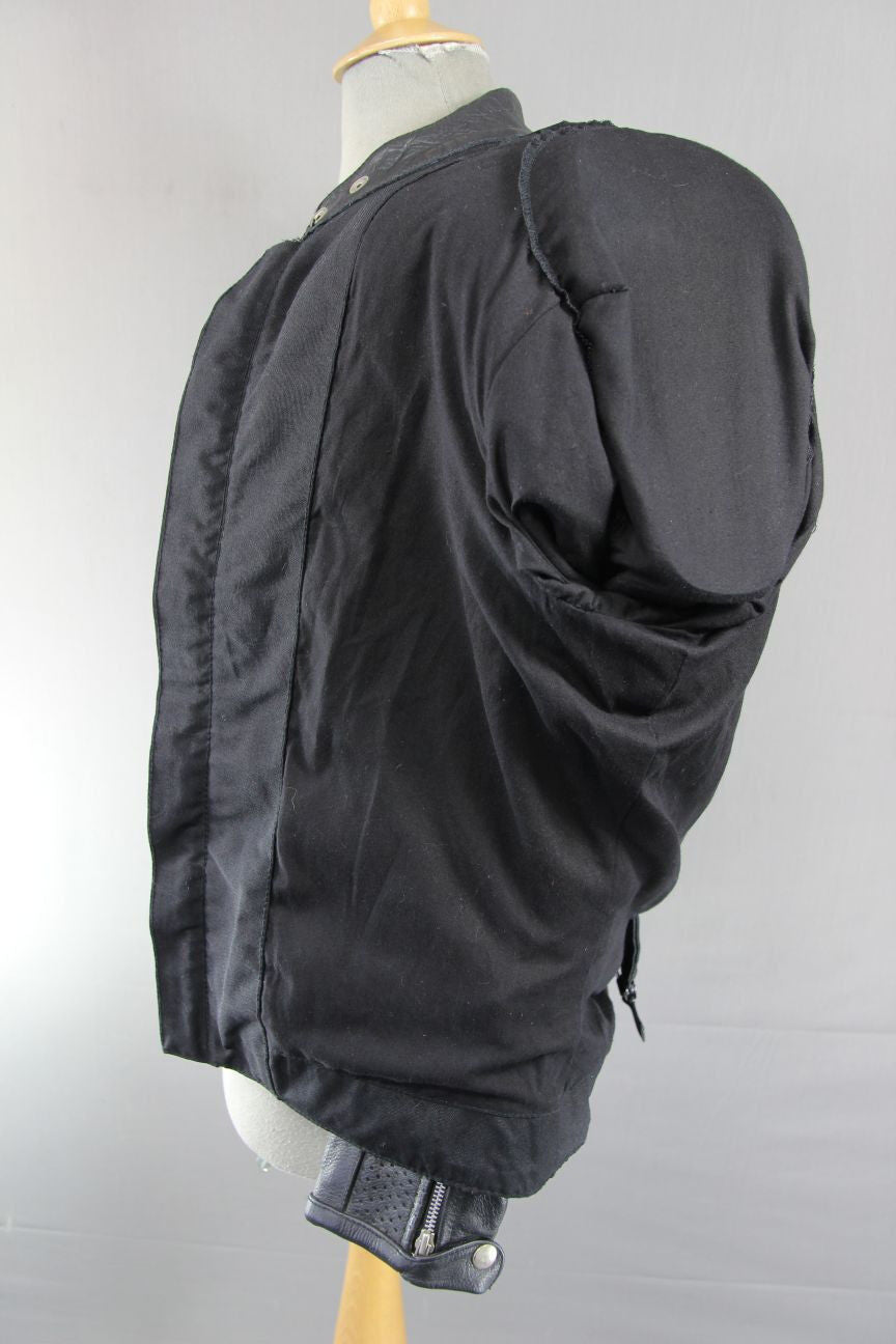 CLASSIC JUST BIKERS BLACK LEATHER BIKER JACKET WITH REMOVABLE PROTECTORS 40 INCH