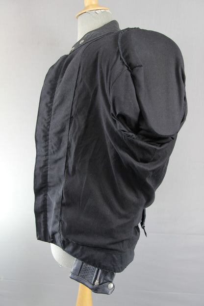 CLASSIC JUST BIKERS BLACK LEATHER BIKER JACKET WITH REMOVABLE PROTECTORS 40 INCH